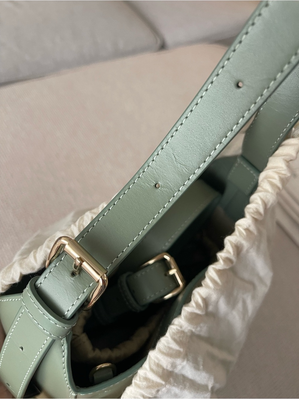 APC Virginie Small Bag in Almond Green - Picture 8 of 10